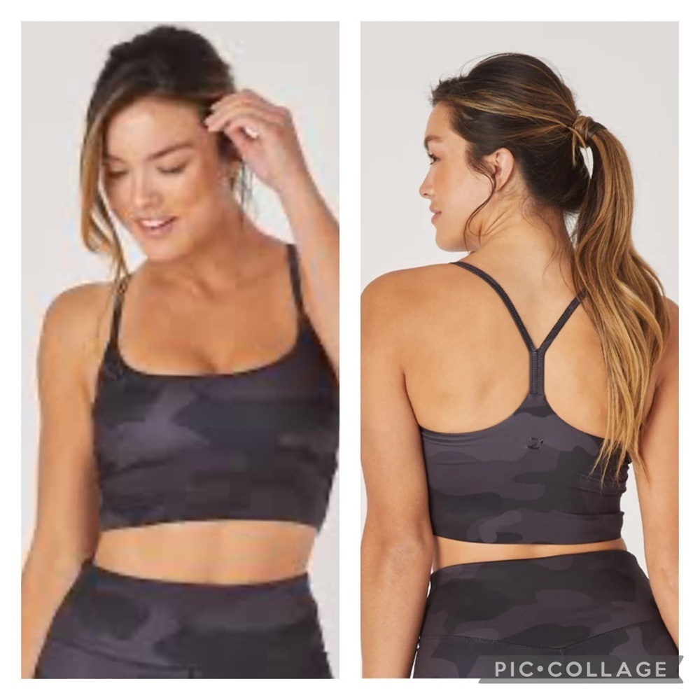 Glyder Pure Sports Bra Smoke Camo Print Size Large